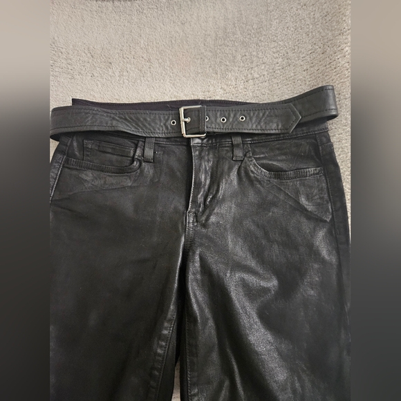 JOE'S 55 Skinny Ankle Faux Leather Jeans w/belt - Picture 2 of 9